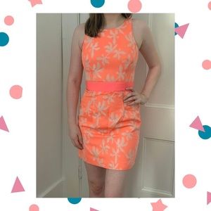 Coral Patterned Milly Mini Dress